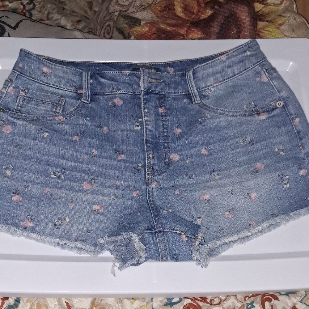 Wild Fable Blue Floral Jean Shorts